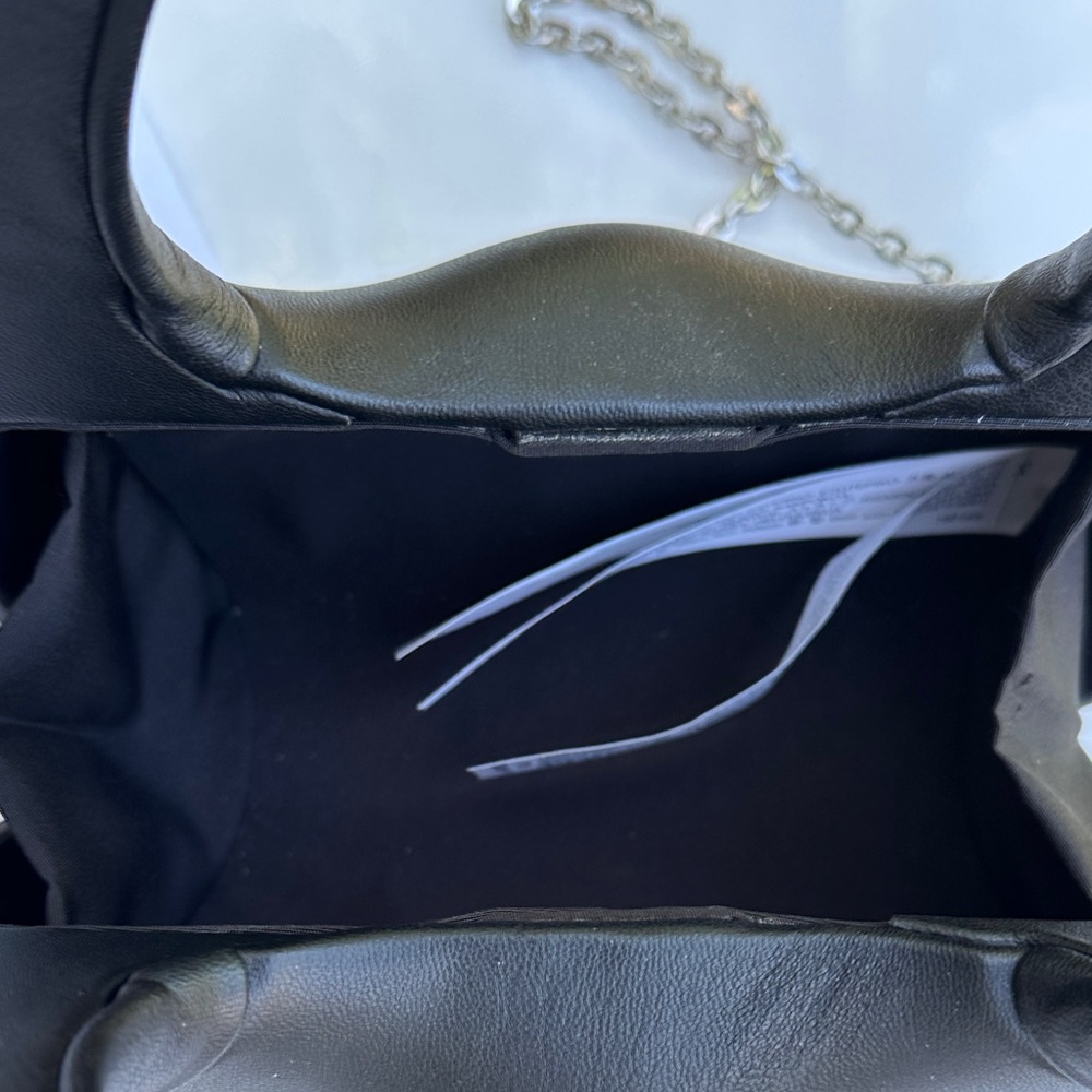 Zara Black Mini Rounded Handle Bag with Silver Chain - Picture 8 of 12